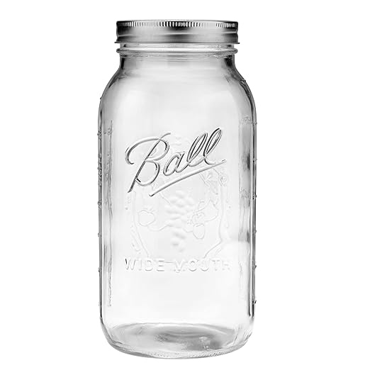 Ball Wide Mouth Half Gallon 64 Oz Jars with Lids and Bands, Set of 6 (2 Pack), WM), Clear