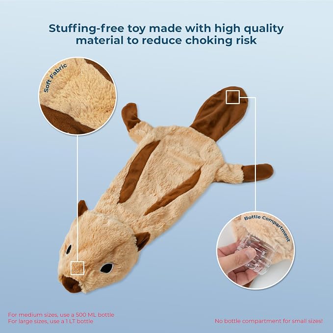 Best Pet Supplies Squeaky Dog Toys with Soft Durable Fabric for Small, Medium and Large Pets Interactive Toy for Indoor Play, Supports Active Biting and Play - Squirrel, Large