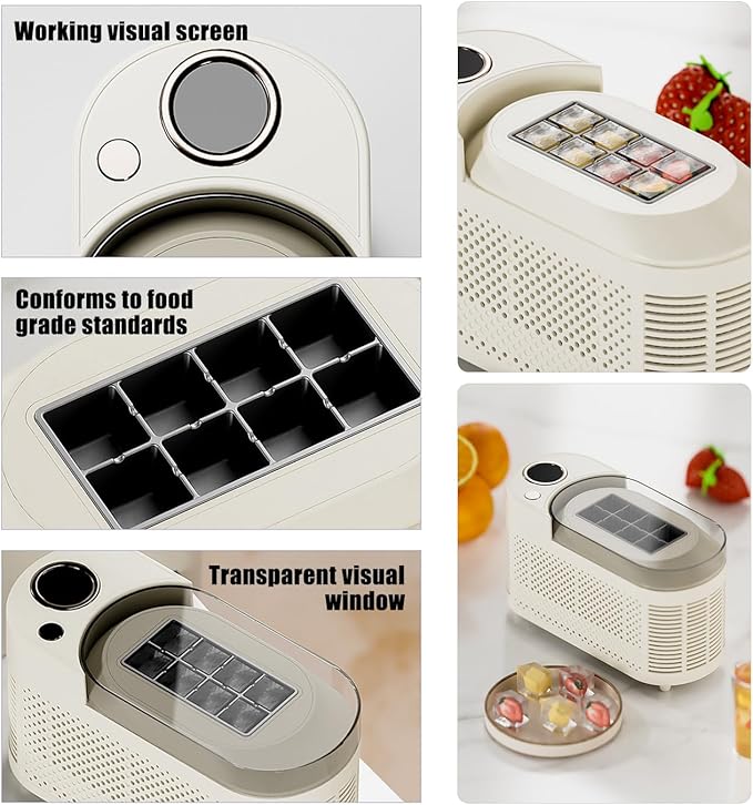 mini Ice Maker Machine Counter Top for Home, Portable Small Clear Ice Cube Maker, ce Ready in 10 Mins, Low Noise & Energy Saving, Easy to Clean (White #Name?)