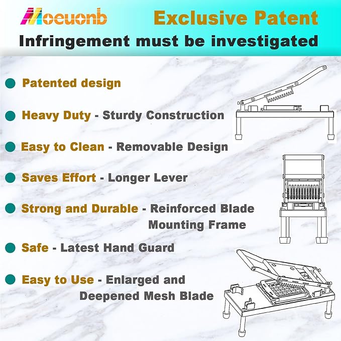 Stainless Steel Vegetable Chopper with 10 Blades - Mandoline Slicer-Pro Food Chopper with Container - Veggie Salad Onion Chopper - Potato Dicer - Tomato Cutter - Cheese Grater