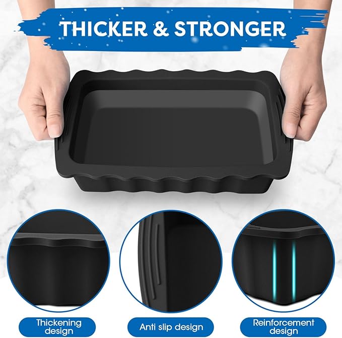 Haldane 5PC Extra Large Ice Block Mold 15LB Ice Cube Bricks Maker Molds for Cold Plunge/Coolers, Reusable Ice Bath Water Chiller, Thick Silicone Ice Bath Accessories Black