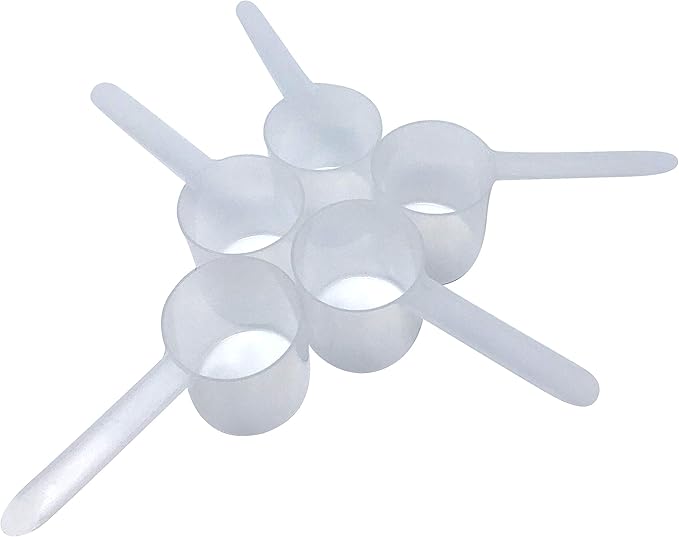 70 mL (2.37 Oz. | 4.73 Tablespoon) Long Handle Scoop for Measuring Coffee, Pet Food, Grains, Protein, Spices and Other Dry Goods (Pack of 5)