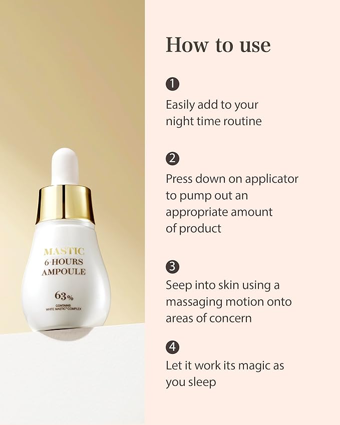 MASTINA Mastic Ampoule Serum Spoid Type Set(Dropper Type, 0.5fl oz, pack of 2),Fermented Mastic Gum. White Mastic Complex 63% + Tranexamic Acid 2% + Niacinamide 5%