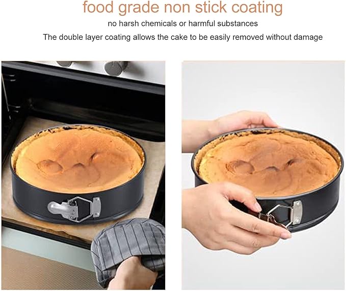 Cake Pan Set, Round Cheesecake Pan, Nonstick Cake Pan with Removable Bottom for Cheesecakes, Yogurt Cakes, Mousse, Coffee Cakes (22/24/26)