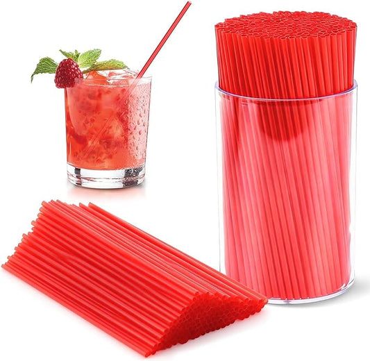 600 Pcs Red Coffee Stirrers Stir Sticks Set - Acrylic Stir Stick Holder Cocktail Straws Bar Straws Drink Stirrers for Coffee Whiskey Valentines Day Disposable Drinking Straws Party Supplies