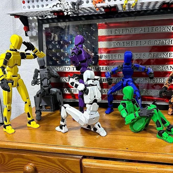 DANONI Titan 13 Lucky Robot Action Figure, 3D Printed Multi-Jointed Movable Robot Action Figures, Desktop Decorations Game Gifts (9pcs)