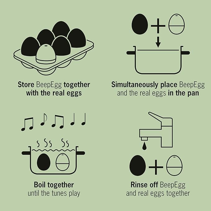 Pop Art BeepEgg – Egg Timer for Boiling Eggs – Musical Egg Cooker for Soft, Medium, Hard Boiled Eggs – Food Safe – Singing Floating Egg Timer – Egg Cooker for 3 Levels of Doneness - Brainstream