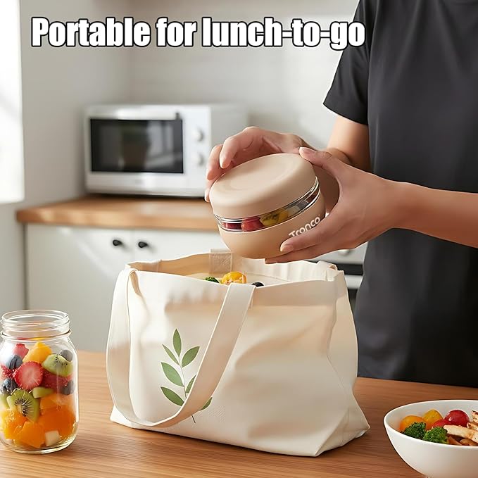 Tronco 24 oz Glass Food Storage Containers with Lids, Airtight, Leak & Spill Proof Glass Lunch Bowls for Meal Prep, Salad, Yogurt, Soup & Stew, Microwave & Dishwasher Safe, BPA-Free, Set of 2