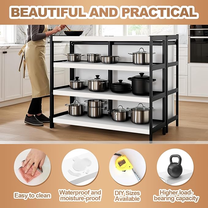 5 Pcs Wire Rack Covers 40x16x2.5 inch PVC Pantry Shelf Cover 0.31 inch Thick Removable Closet Wire Rack Shelf Covers,Decoration Kitchen Bathroom Office Shelving (Light Luxury White,40x16x2.5inch)