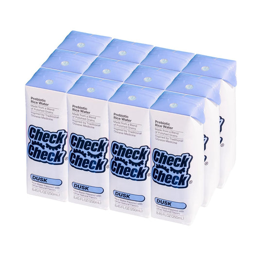 CheckCheck Prebiotic Rice Water, Dawn and Dusk Variety, 12 Pack, 8.45 Fl Oz Bottles (12 Pack, Dusk)