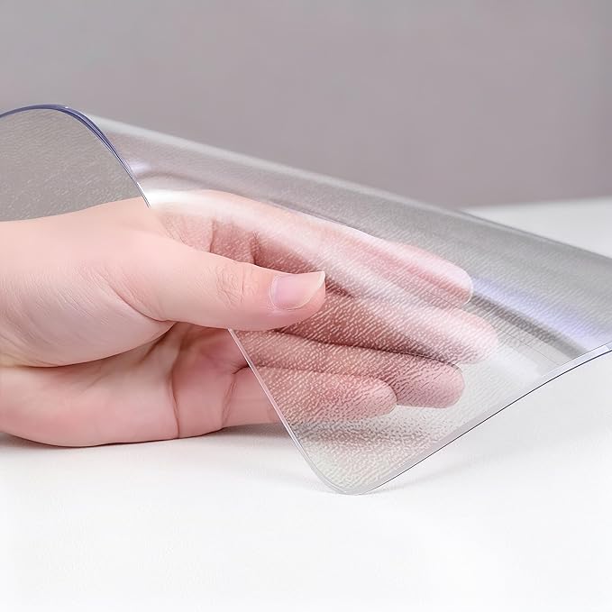 Frosted Table Protector 42 x 60 Inch, 1.4mm Thick Waterproof PVC Plastic Table Cover, Durable Table Pad for Dining Room, Kitchen, Writing Desk, and Coffee Tables