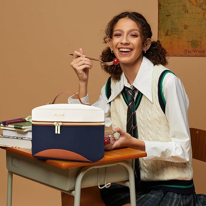 LOVEVOOK Insulated Lunch Bag for Women,Adult Lunch Box for Women,Leakproof Cooler Bag for Office Picnic Hiking Beach,Lunch Tote Bag with Adjustable Shoulder Strap
