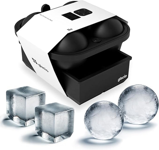 Ball Ice Cube Tray and Big Ice Cube Molds for Whiskey, Slow-Melting, 100% Silicone, No-Plastic, Easy Release, Ideal for Gifting and Elevating Cocktails