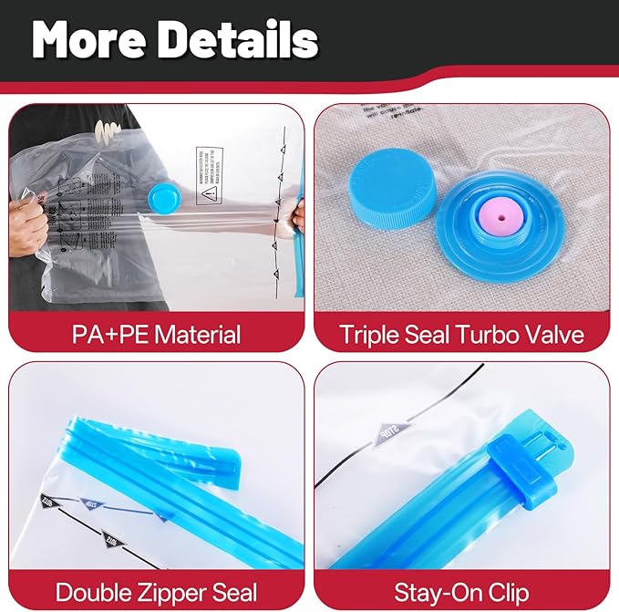 Combo 32 Pack Vacuum Storage Bags with Portable Electric Pump,Vacuum Seal Bags for Clothing,Space Saver Bags,Vacuum Travel Bags for Luggage