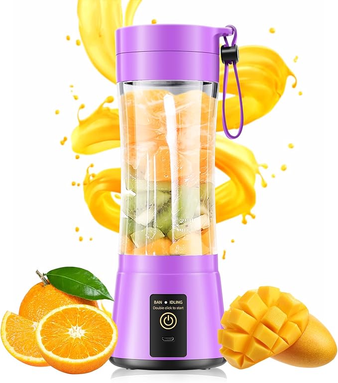 Portable Blender for Smoothies & Shakes - Cordless Personal Size Mini Blender with BAP Free Juice Cup, USB Rechargeable Suit for Sports/Picnic, Mother's Day