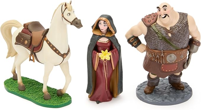 Disney Store Official Tangled Figure Set - Includes 7 Fully Sculpted Figures in a Gift Box - Featuring Rapunzel, Flynn, Pascal & More- Perfect for Fans of Rapunzel Toys & Play Figure Playsets