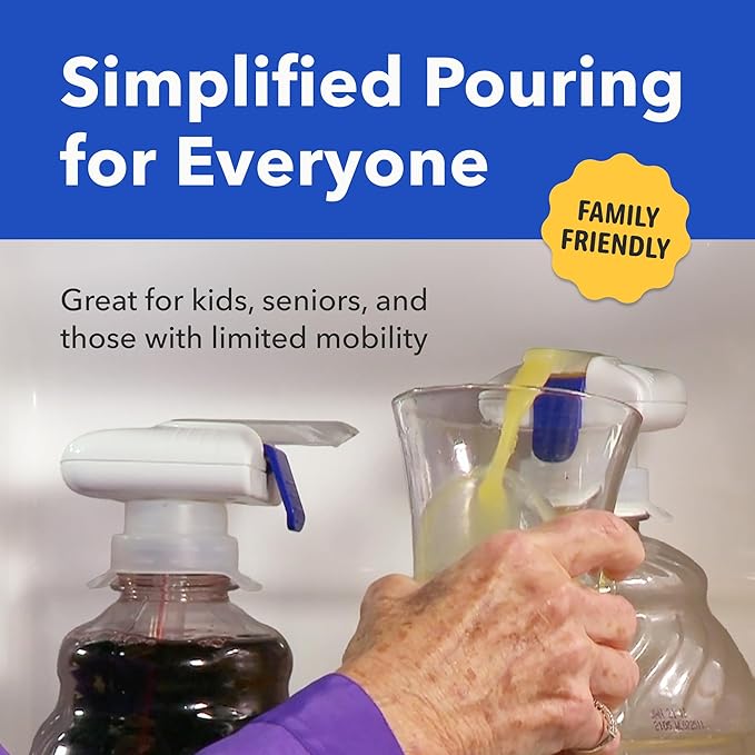 Magic Tap Automatic Drink Dispenser for Fridge, White (3 Pack), No Spill Milk Dispenser for Fridge, Automatic Milk Dispenser Pump for Gallon Jugs, Water & Juice, Fits Most Bottles, Batteries Required