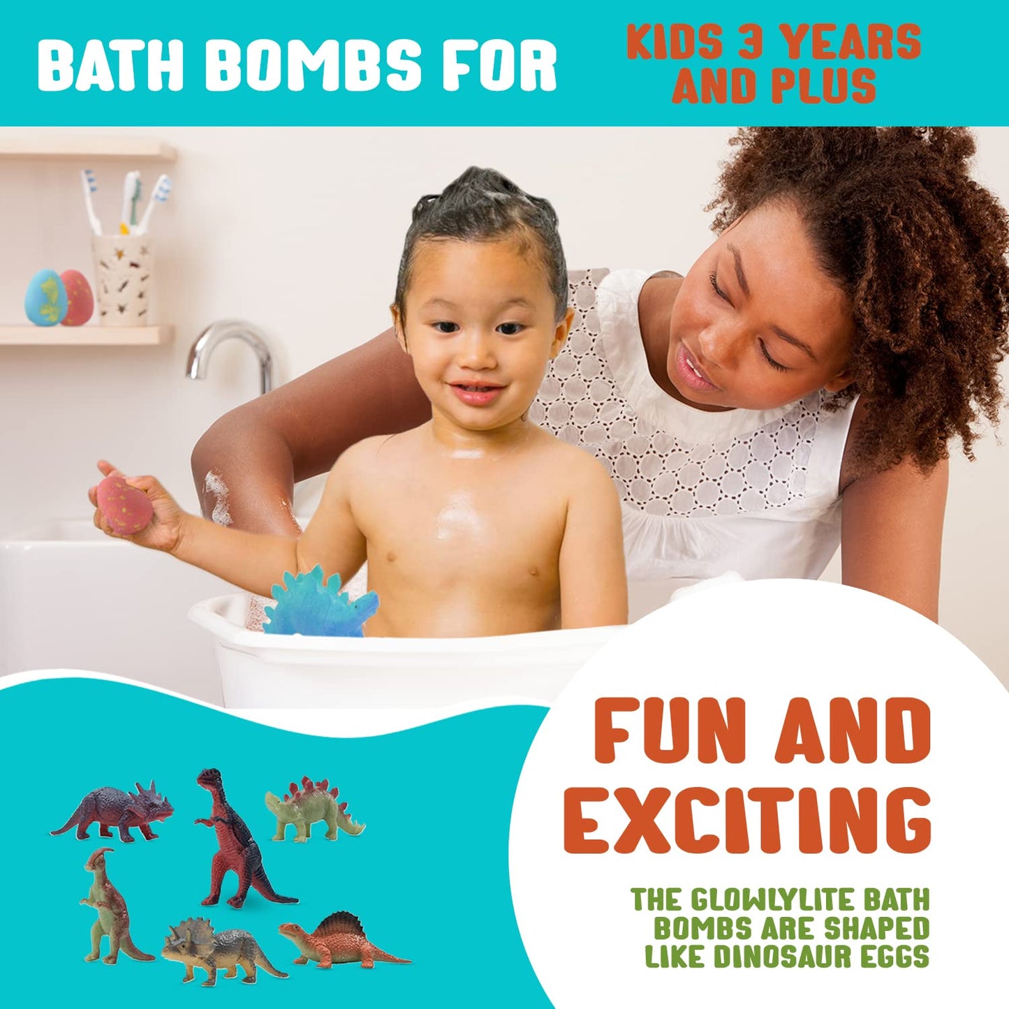 GlowlyLite Bath Bombs | 9 Pack Organic Bath Bomb For Kids With Surprise Inside | Organic Bubble Bath Fizzies With Toys, Fun Birthday Gift And Stocking Stuffer for Boys and Girls, Perfect for Bath Time