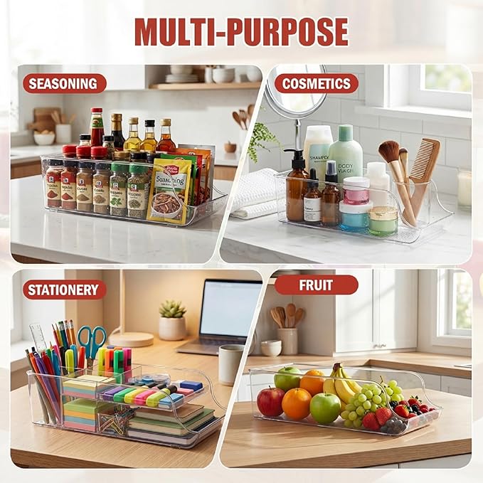 6 Pack Soda Can Organizer, Drink Organizer for Fridge, Clear Kitchen Pop Can Storage Organizer Soda Dispenser for Refrigerator Pantry