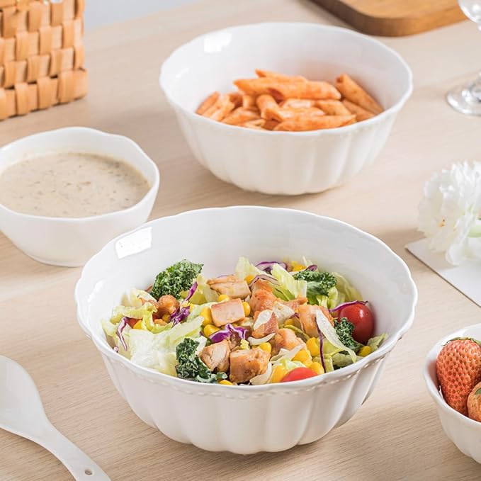 Large Ceramic Soup Bowls, 9.5 Inch Pasta Serving Bowl Dinner Bowls, Microwave Dishwasher Safe Bowl Set of 2
