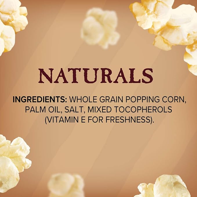 Orville Redenbacher’s Microwave Popcorn, Naturals Simply Salted Flavor, 3g Fiber Per Serving, 3.29 oz., 3-Count (12 Boxes)