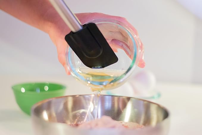 Silicone Spatula 10-Inches, Heat Resistant - Kitchen Utensils - Stainless Steel Handle Non-Stick Design, Flexible & Durable Baking Supplies, Cooking Utensil, Spatulas Silicone, Rubber Kitchen Tool