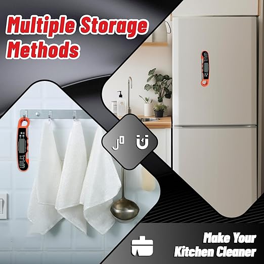 Meat Thermometer Digital, Instant Read Meat Thermometer with Backlight & Magnet for Kitchen, Beef, Grill, Turkey,IP67 Waterproof Cooking Thermometer，Suitable as Stocking Stuffers for Men