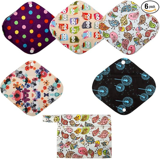 5 Small Panty Liners 1 Wet Bag Cloth Menstrual Pads Reusable Washable (Minky, S Panty Liners)
