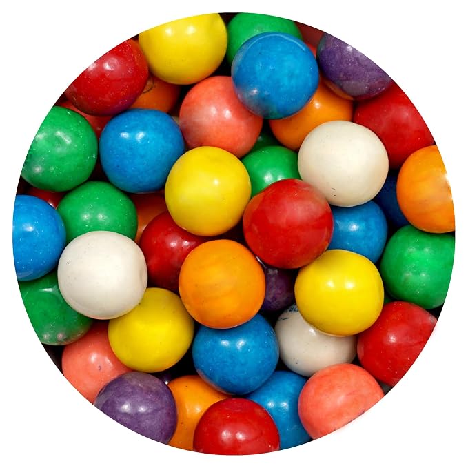 1 Inch Gumballs for Gumball Machine, Approx. 110 Pieces, 2lb Bulk Bag, Large Gumballs, Bubble Gum Balls Assorted Fruit Flavored Bubble Gum, Gumball Machine Refills