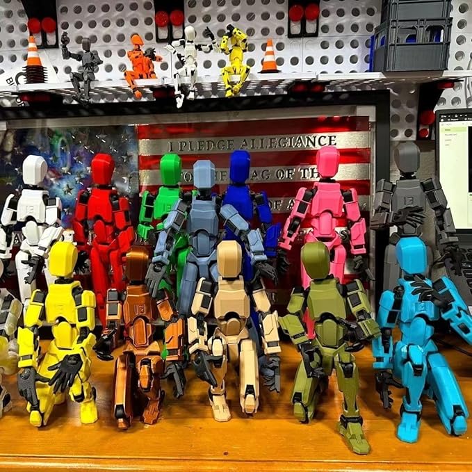 DANONI Titan13 Action Figure, Lucky Robot 13 Action Figures, 3D Printed Multi-Jointed Movable Action Figure, Dummy Robot 13 Figures Toy for Desktop Decorations Game Gifts (5pcs)