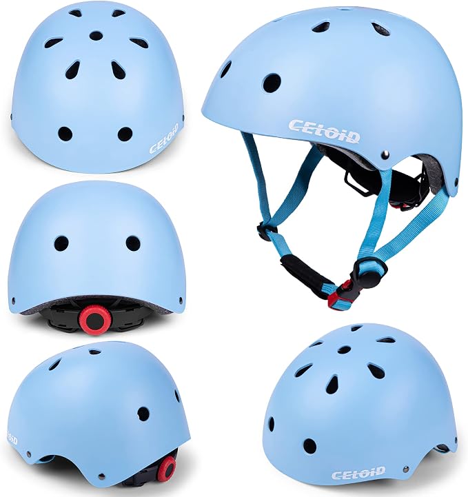 Kids Bike Skateboard Helmet Pad Set,Toddler Cyling Protective Gear Knee & Elbow Pads Wrist Guards for 5-8-10-12-14-16 Years Girls Boys Bicycle Scooter Roller Skate Inline Skating Rollerblading
