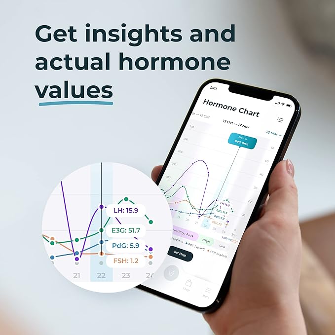 Inito Fertility Monitor & Hormone Tracker for Women | Estrogen, LH, PdG (Urine Metabolite of progesterone), FSH | Track and Confirm Ovulation | Includes 15 Test Strips (iPhone 13 Pro)