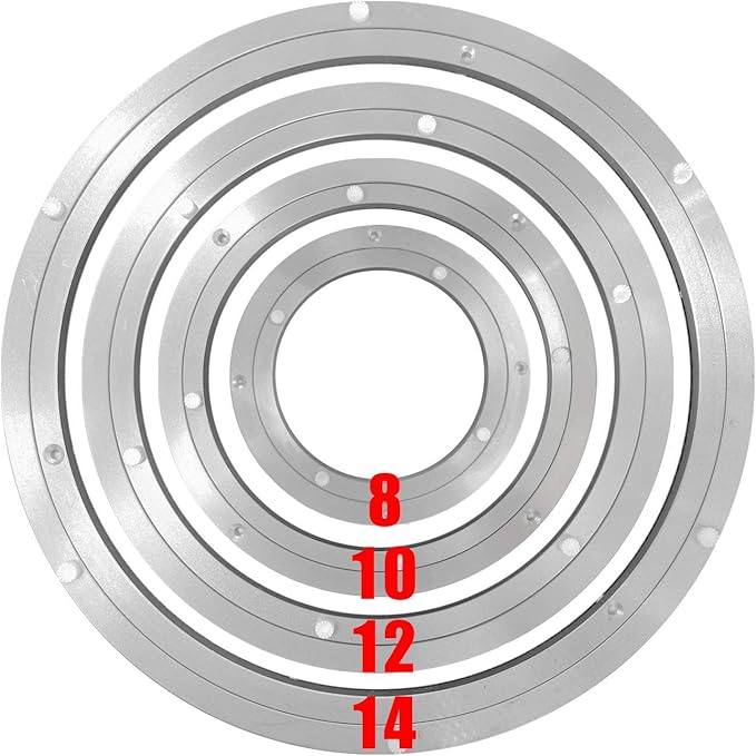 HLMOptimo Lazy Susan Bearing 10 inch Aluminum Turntable Ball Bearing, Heavy Duty Turner Bearing Silent Turntable Bearing Swivel Turntable Bearing 8/10/12/14 inch (10 inch)