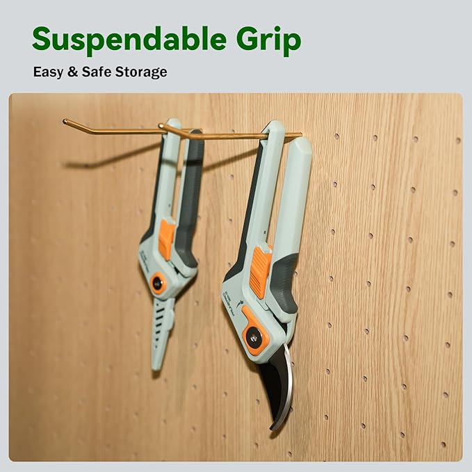 PrunePro Garden Scissors Pruning Shears Sharp Stainless Steel Non-Stick Teflon Coating Blade for Precise Cuts Garden Snip Bonsai Clippers for Plants Rose Flower 2 Pack