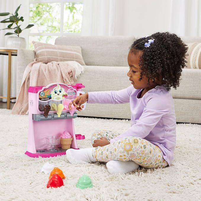 LeapFrog Count and Swirl Ice Cream Maker Playset for Kids Ages 2 Years and up, Pink