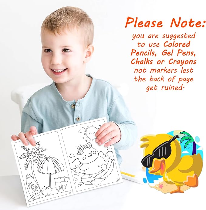 90shine 60PCS Summer Coloring Books for Kids in Bulk Ages 4-8, End of The Year Gifts from Teacher for Students Beach Pool Birthday Party Favors
