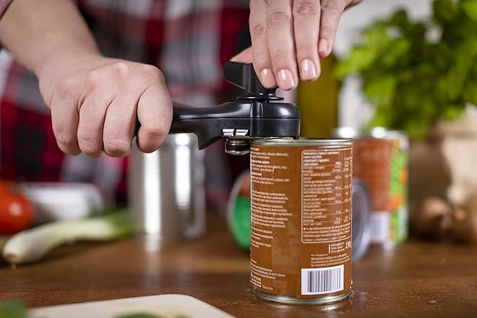 Kuhn Rikon Auto Safety LidLifter/Can Opener with Ring Pull, 8 x 2.5 x 2.75 inches, Black