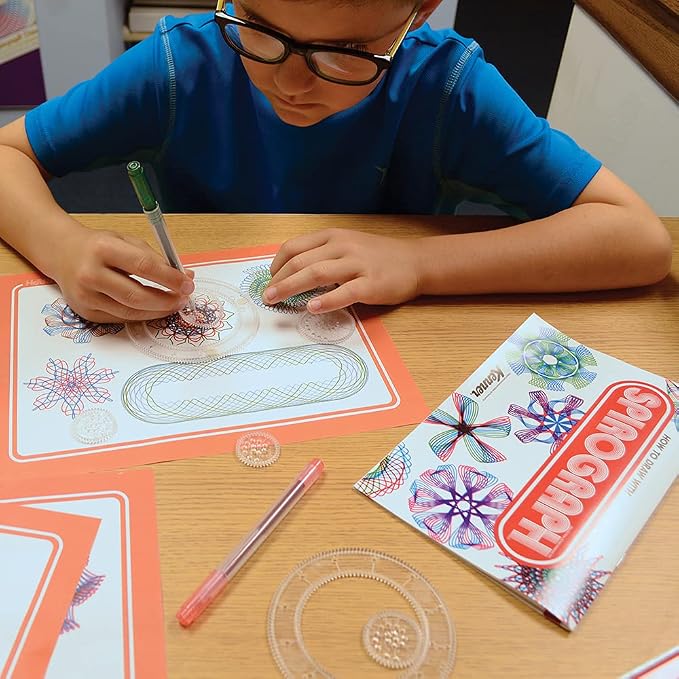 Spirograph Retro Deluxe Set – Arts and Crafts, Kids Toys, Art Supplies, Craft Supplies, Drawing Kit, Spiral Art, Reproduction of Classic Gear Design Kit, Pens, Design Sheet Included, Ages 8+