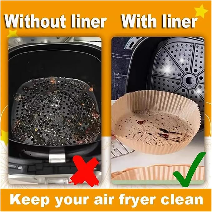 Large Air Fryer Disposable Paper Liners Nonstick 23cm Oven Airfryer Parchment Baking Paper ，Compatible For Ninja，Compatible For COSORI ，Grill Cooking Basket(20cm square,300 Pcs)