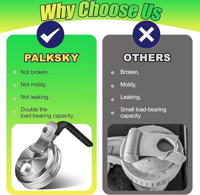 Mason Jar Pour Spout Lid Stainless Steel with Handle, Wide Mouth Pour Spout Flip Cap Lids for Mason Jars, Anticracking Leak Proof Seal Cover Airtight for Drinking Salad Dressing & Food Storing(2PCS)