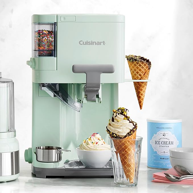 Cuisinart Soft Serve Ice Cream Machine- Mix It In Ice Cream Maker for Frozen Yogurt, Sorbet, Gelato, Drinks 1.5 Quart, Mint Green, ICE-48