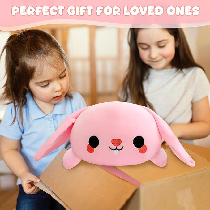 TOYSYM Weighted Stuffed Animals, 1.6 lbs Bunny Stuffed Animal with Weighted Beads, Cute Plush Toy Pillow Gifts for Adults Kids Boys Girls
