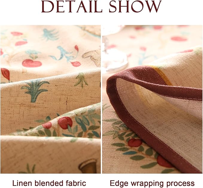 patdrea Designer Vintage Beige Tablecloth for Square Table,Italian Linen Trees Pattern Table Cloth,Decoration Cover for Kitchen Dining Christmas,Tea Party,Thanksgiving,67"x67"-Tatiana a