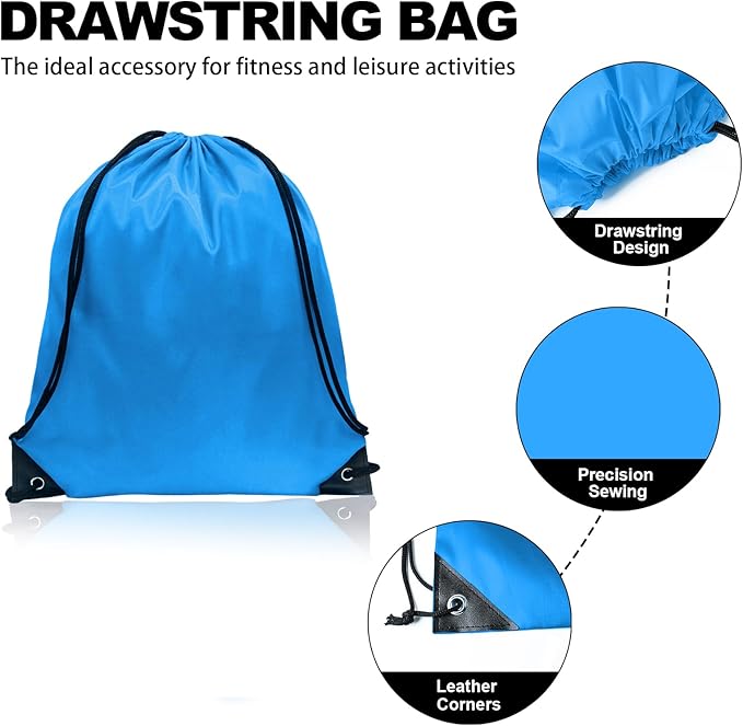 GoodtoU Drawstring Bags, Drawstring Backpacks Bulk Nylon Backpack Draw String Back Bag Cinch Sack Drawstring Gym Bag String Backpack for Sport, Traveling, Team (20 Colors, 40Pcs)
