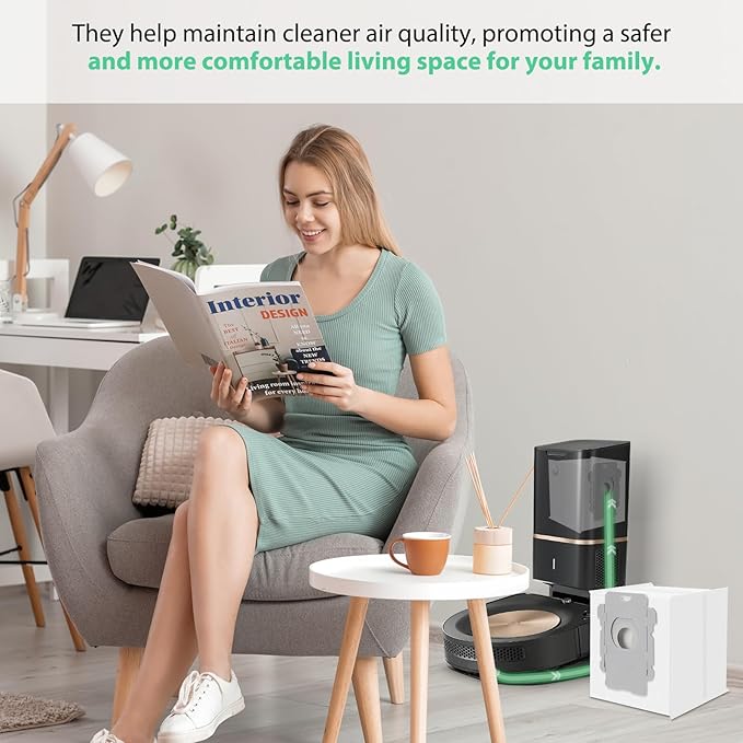 18 Pack iRobot Vacuum Bags - Replacement Dirt Disposal Bags for Roomba i7+, i1+, i2+, i3+, i4+, i5+, i6+, i8+, j6+, j7+, j8+, j9+, s9+, Combo i5+, j5+, j7+, j9+, Compatible with Clean Base System