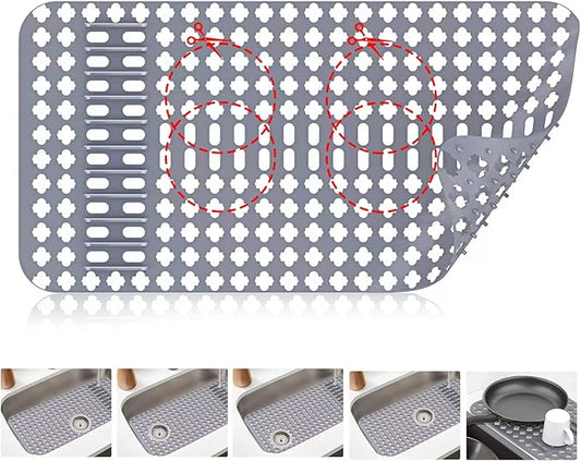 ARLBA Upgraded Silicone Kitchen Sink Mat 25"x13"，Sink Protectors for Kitchen Sink with Rear Drain/Center Drain,Sink Bottom Grid Protection Sink Rack For Farmhouse Stainless Steel/Porcelain Sink