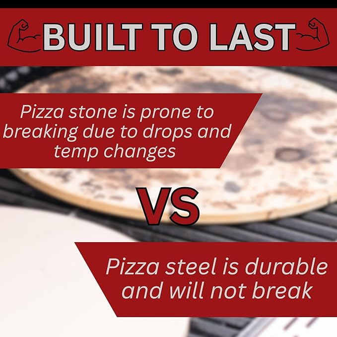 ThermiChef 14x14 Pizza Steel, 3/8" Thick, 20 lbs - Cooking Steel for Oven & Grill - Made in USA