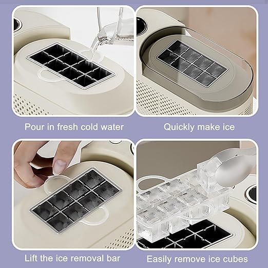 mini Ice Maker Machine Counter Top for Home, Portable Small Clear Ice Cube Maker, ce Ready in 10 Mins, Low Noise & Energy Saving, Easy to Clean (Purple #Name?)