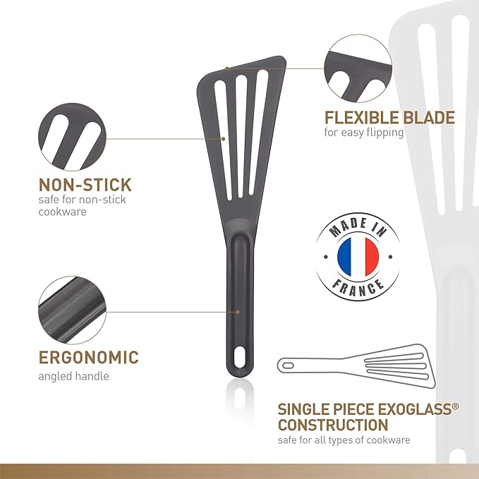 Matfer Bourgeat Exoglass® High Temperature Pelton Spatula, Red