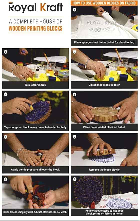 Royal Kraft Assorted Wooden Block Printing Stamps (Set of 100) Bulk01_100